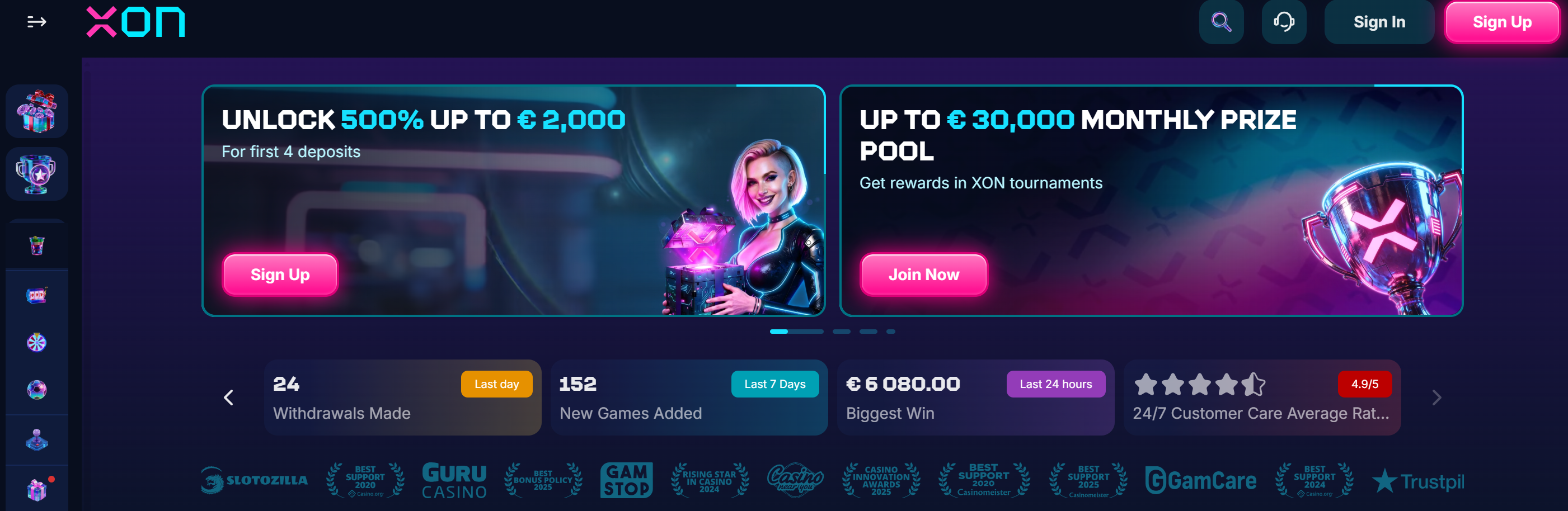 Casino non AAMS affidabili - recensione XON.bet